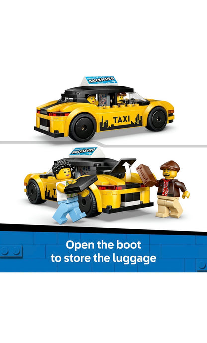 LEGO City Yellow Taxi Toy - Model Car with Minifigures 60487
