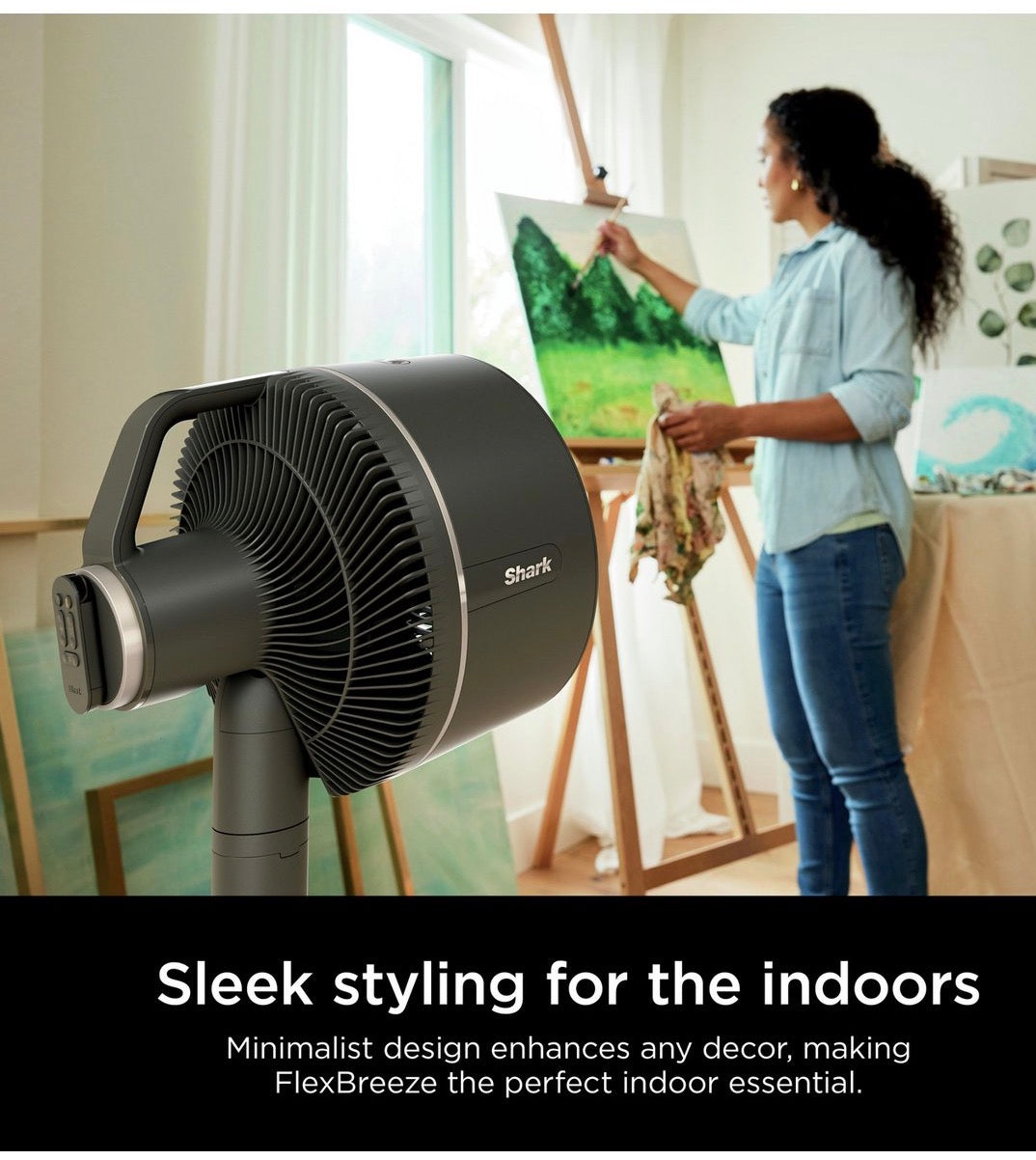 Shark FlexBreeze Black Pedestal Fan- 13inch