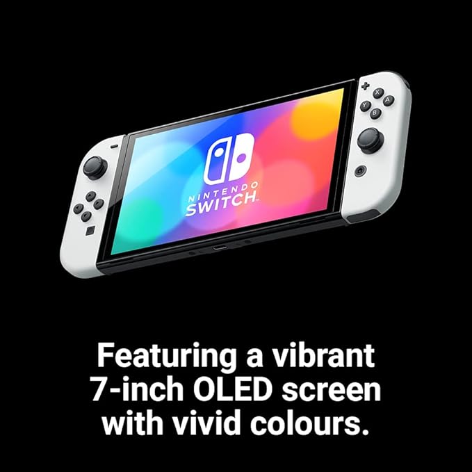 Nintendo Switch – OLED Model Console (White or Neon Red/Blue Joy-Con)
