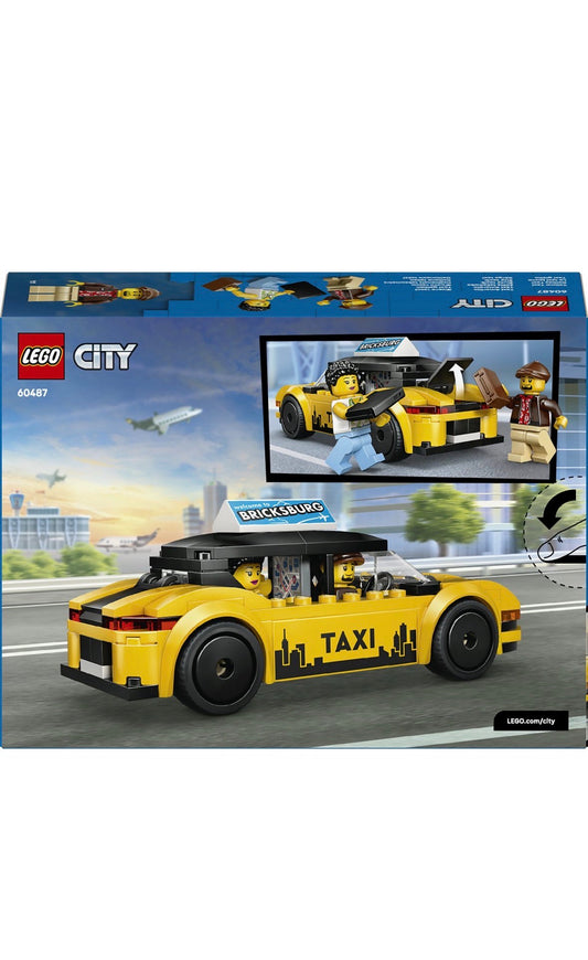 LEGO City Yellow Taxi Toy - Model Car with Minifigures 60487
