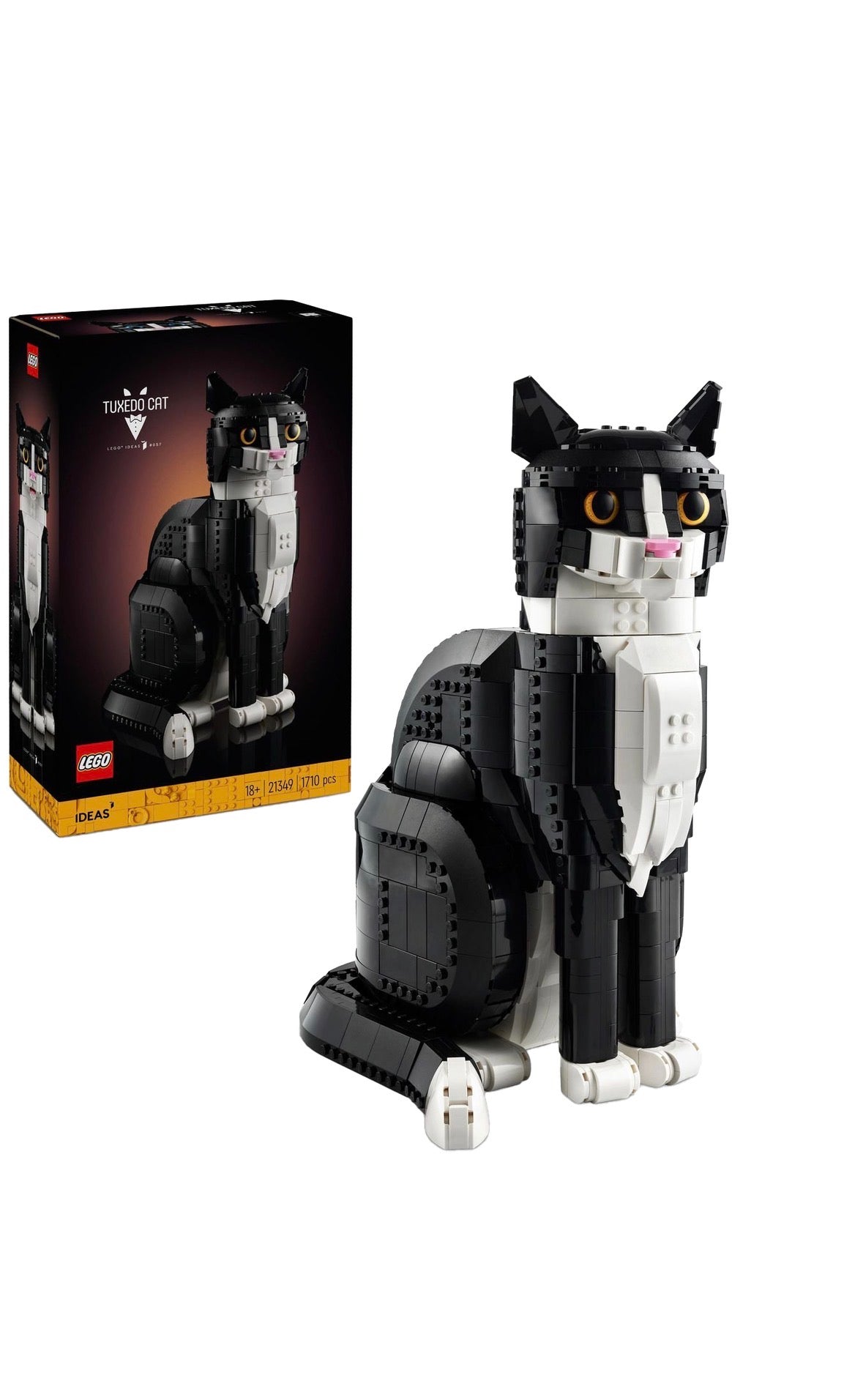 LEGO Ideas Tuxedo Cat Model Kit for Adults to Build 21349