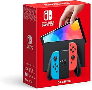 Nintendo Switch – OLED Model Console (White or Neon Red/Blue Joy-Con)
