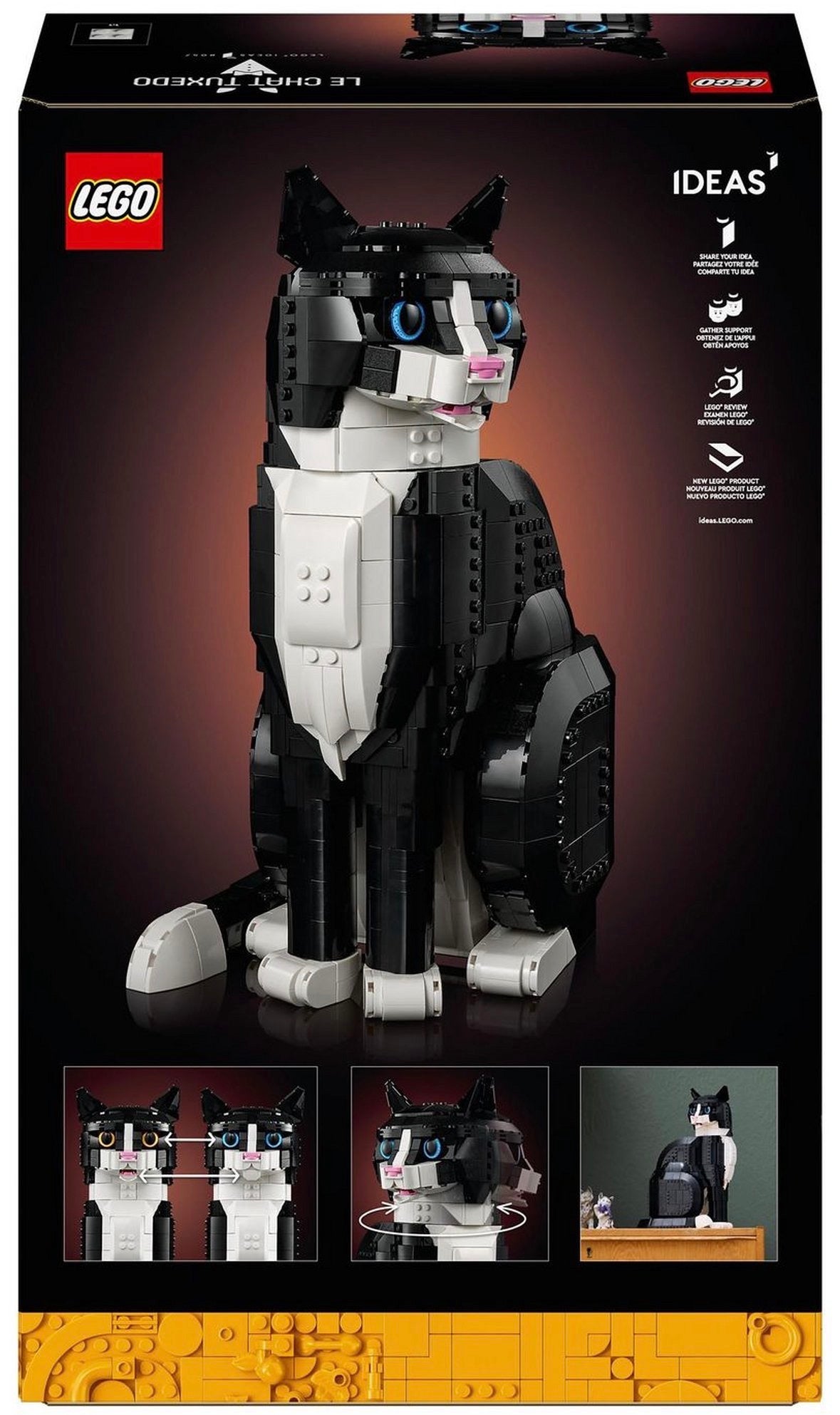 LEGO Ideas Tuxedo Cat Model Kit for Adults to Build 21349