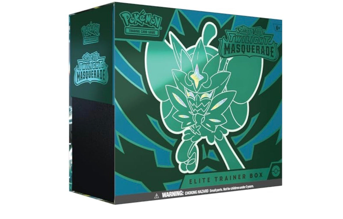 Pokémon TCG: Scarlet & Violet—Twilight Masquerade Elite Trainer Box (1 Full-Art Teal Mask Ogerpon Promo Card, 9 Boosters & Premium Accessories)